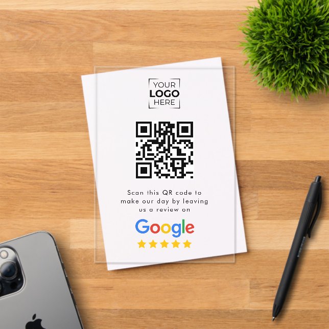 Invitations En Acrylique Code QR de révision commerciale Google Review (Insitu (Carte d'invitation))