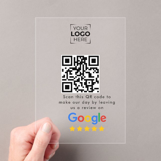 Invitations En Acrylique Code QR de révision Google Review Business  (In situ (ordinateur de poche))