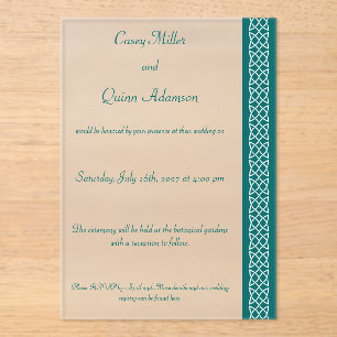 Invitations En Acrylique Cœur de Tissage Celtique en Acrylique de Mariage e