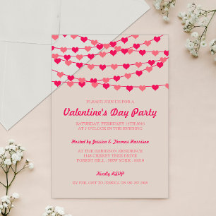 Invitations En Acrylique Cœurs d'amour en ficelle suspendus pour la fête de