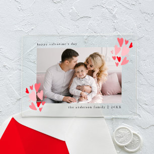 Invitations En Acrylique Coeurs rouges et roses mignons Photo Saint Valenti
