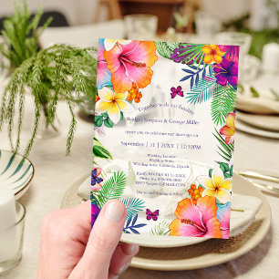 Invitations En Acrylique Coloré hawaïen tropical Mariage