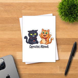 Invitations En Acrylique Conception de chats mignons attirés par les opposé