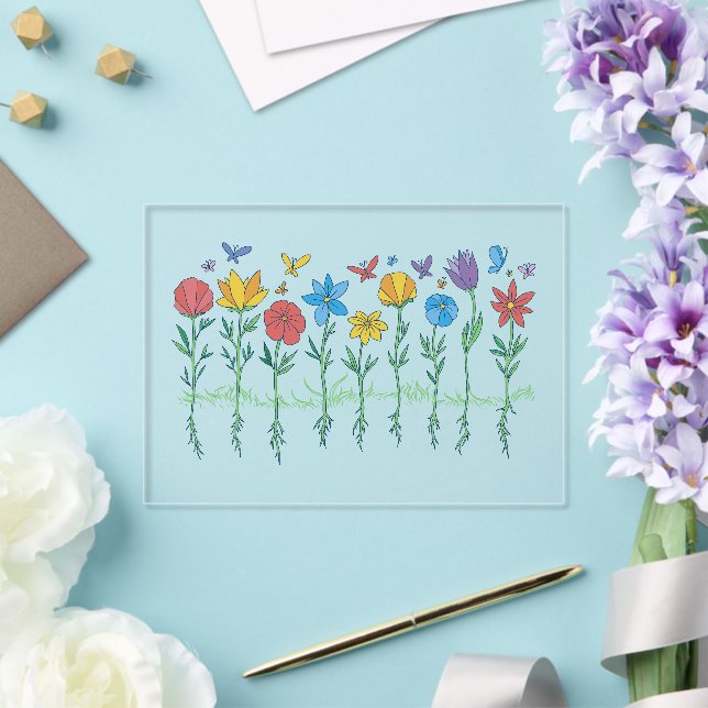 Invitations En Acrylique Conception de fleurs en croissance (Insitu (Mariage))