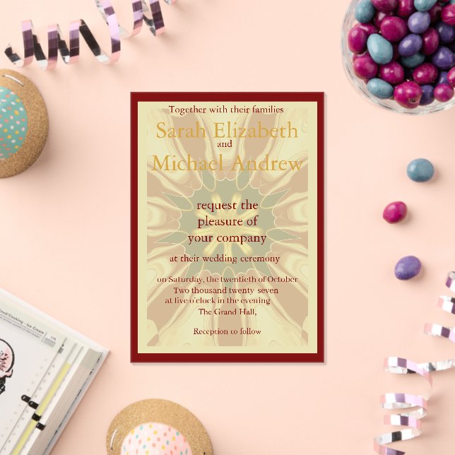 Invitations En Acrylique Conception d'éclatement d'étoile Rouge profond | M (Insitu (Célébration))