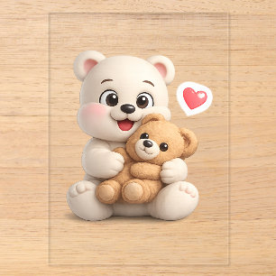Invitations En Acrylique Conception d'ours en peluche adorable et mignon