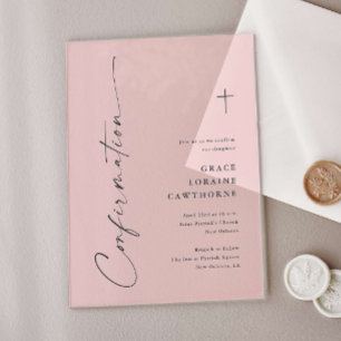 Invitations En Acrylique Confirmation de style élégant moderne