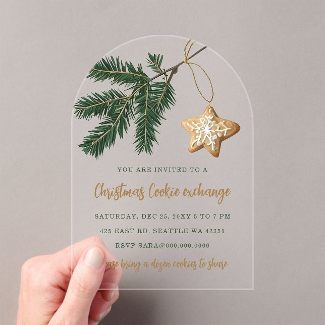 Invitations En Acrylique Cookie Exchange Christmas Party (In situ (ordinateur de poche))