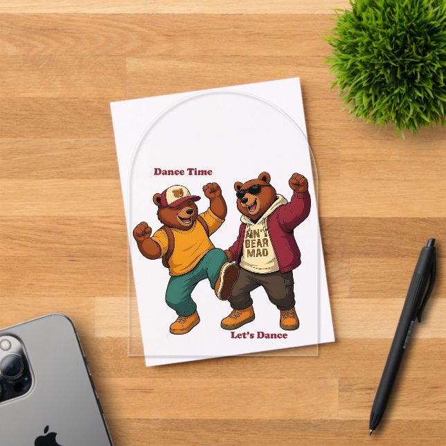 Invitations En Acrylique Cool Dancing Bears (Insitu (Carte d'invitation))