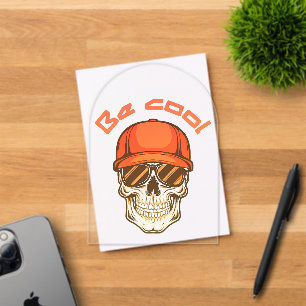 Invitations En Acrylique Cool Skull with Cap and Sunglasses