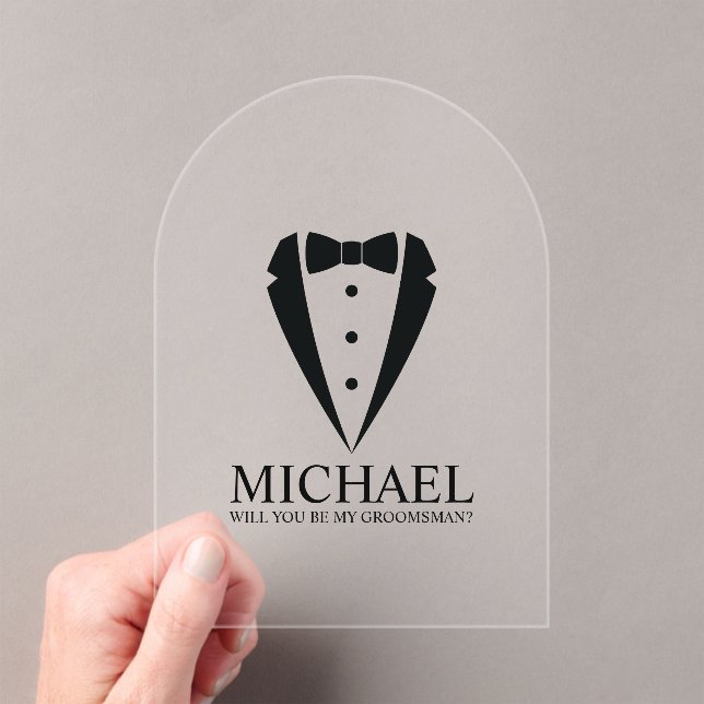 Invitations En Acrylique Costume Tuxedo Noir - Proposition de fabricant (In situ (ordinateur de poche))