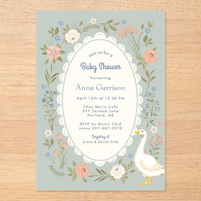 Invitations En Acrylique Cottage Goose Lake (Recto)