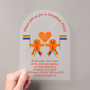 Invitations En Acrylique Couple de biscuits de Noël pour hommes gays person