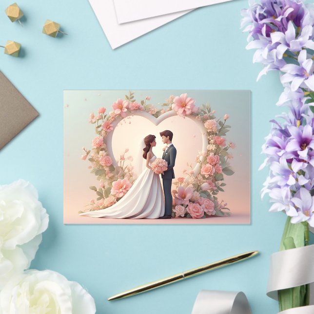 Invitations En Acrylique Couple de mariage romantique en silhouette (Insitu (Mariage))