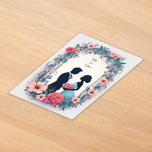 Invitations En Acrylique Couple de mariés romantiques en robe élégante