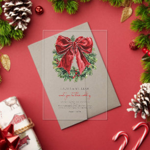 Invitations En Acrylique Couronne de Noël transparente en aquarelle pour ma