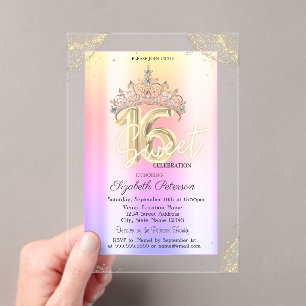 Invitations En Acrylique Couronne élégante impression léopard colorée Sweet