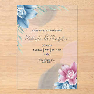 Invitations En Acrylique Create Your Own Custom Watercolor with Wedding