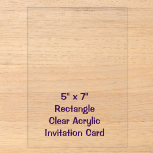 Invitations En Acrylique Créez Votre 5" x 7" Rectangle Clair Professionnel