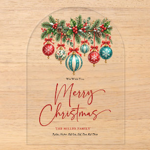 Invitations En Acrylique Créez votre carte de vœux de Noël personnalisée