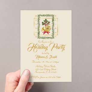 Invitations En Acrylique Crème Irlandaise de Noël Cor élégant français