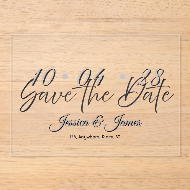 Invitations En Acrylique Customize  Personalized Save the Date (Recto)