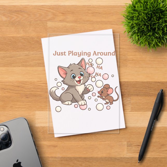 Invitations En Acrylique Cute Cat & Mouse Friendship (Insitu (Carte d'invitation))