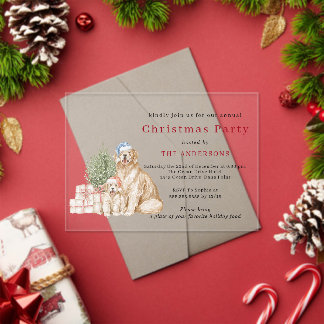 Invitations En Acrylique Cute Christmas dogs Christmas party