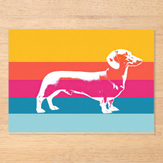 Invitations En Acrylique Dachshund by colorful stripes