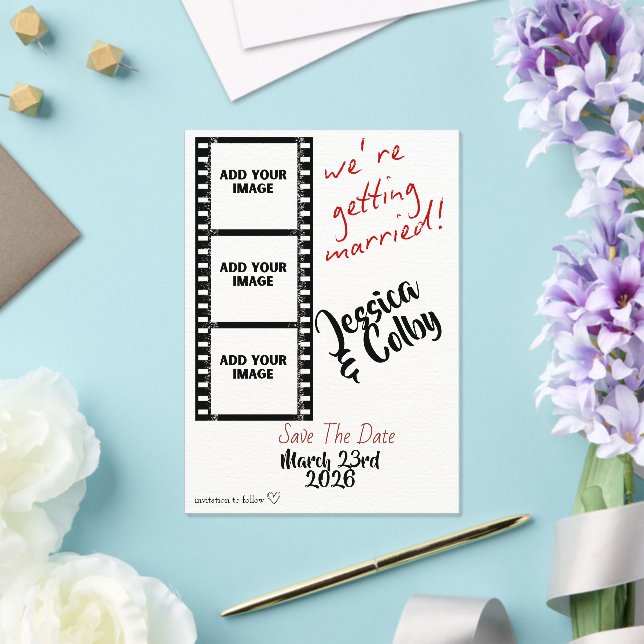 Invitations En Acrylique Date de sauvegarde de photo minimale personnalisée (Insitu (Mariage))