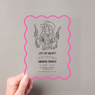 Invitations En Acrylique Débarquons à Nashty Nashville Cowgirl Enterrement 