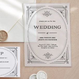 Invitations En Acrylique Déco moderne   Mariage élégant