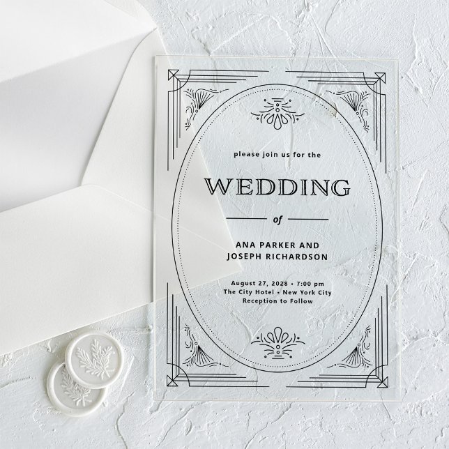 Invitations En Acrylique Déco moderne | Mariage élégant (Créateur téléchargé)