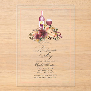Invitations En Acrylique Dégustation de vin de Bourgogne