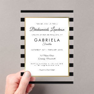 Invitations En Acrylique Déjeuner d'élégantes demoiselles d'honneur à rayur