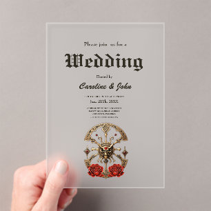 Invitations En Acrylique Des noeuds celtiques et un coeur dans l'élégance g