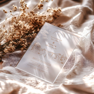 Invitations En Acrylique Desert Road Western Mariage