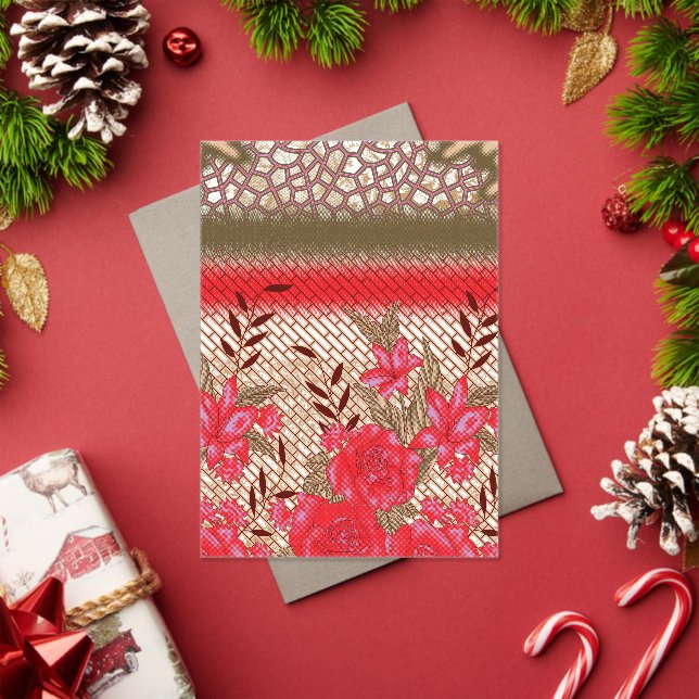 Invitations En Acrylique Design de tissu complexe avec motifs floraux (Insitu (vacances))