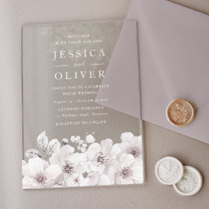 Invitations En Acrylique Designer Vintage Floral All Seasons Mariage