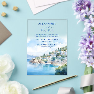 Invitations En Acrylique Destination Mariage Santorin