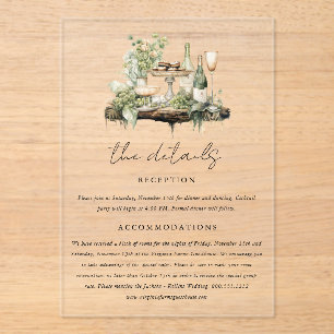 Invitations En Acrylique Détails de mariage bohème forêt aquarelle enchanté