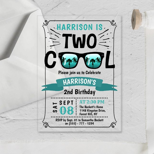 Invitations En Acrylique Deux garçons Cool 2e anniversaire (Créateur téléchargé)