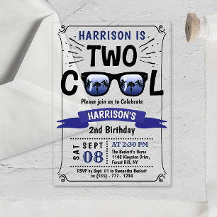 Invitations En Acrylique Deux garçons Cool 2e anniversaire
