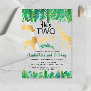 Invitations En Acrylique Deux garçons sauvages Deuxième fête d'anniversaire