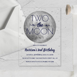 Invitations En Acrylique Deux La Lune 2e Anniversaire