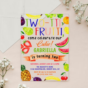 Invitations En Acrylique Deux tti Frutti 2e anniversaire