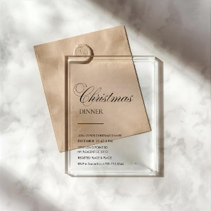 Invitations En Acrylique Dîner de Noël en écriture élégante
