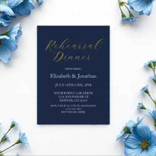 Invitations En Acrylique Dîner de répétition bleu opulent