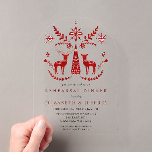 Invitations En Acrylique Dîner de répétition budgétaire nordique Buck and D