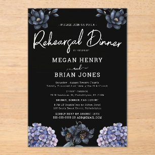 Invitations En Acrylique Dîner de répétition de mariage classique à la rose